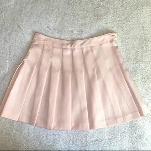 SMALL FOREVER 21 BABY PINK PLEATED MINI SCHOOLGIRL SKIRT